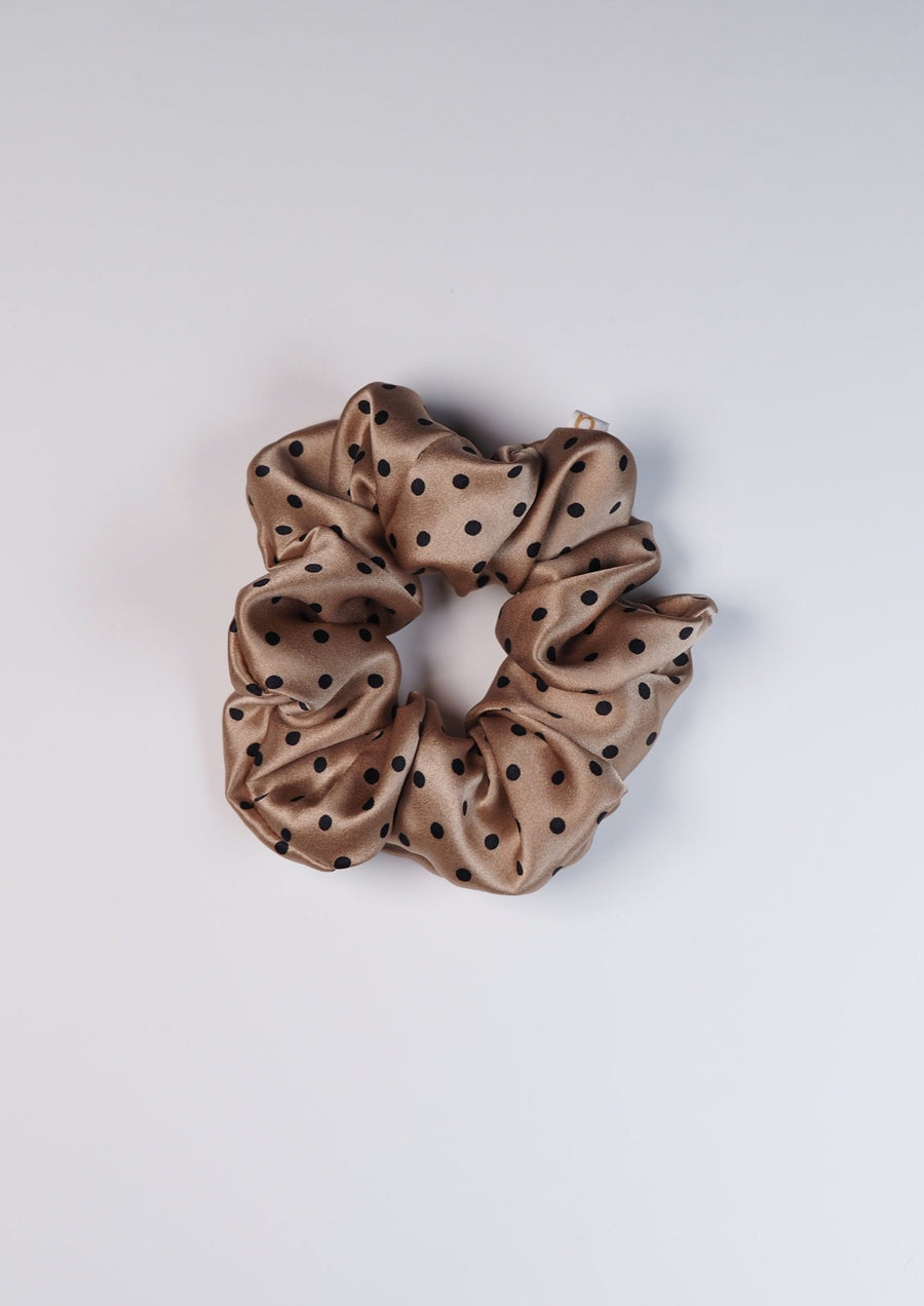 Silk hair band - dotted brown color