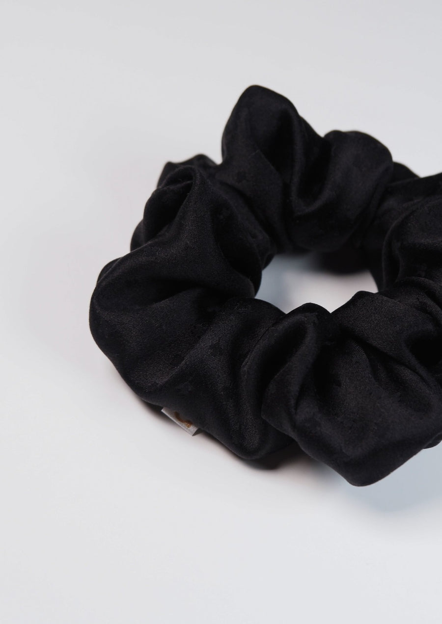 Set of silk hair ties - muted rose and matte black