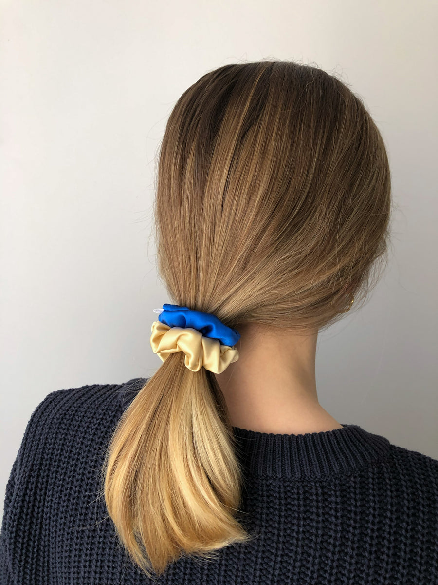Mini silk hair band SLAVA UKRAINI (support Blue/Yellow)