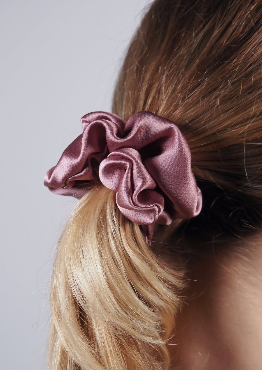 Silk hair band - muted rose color