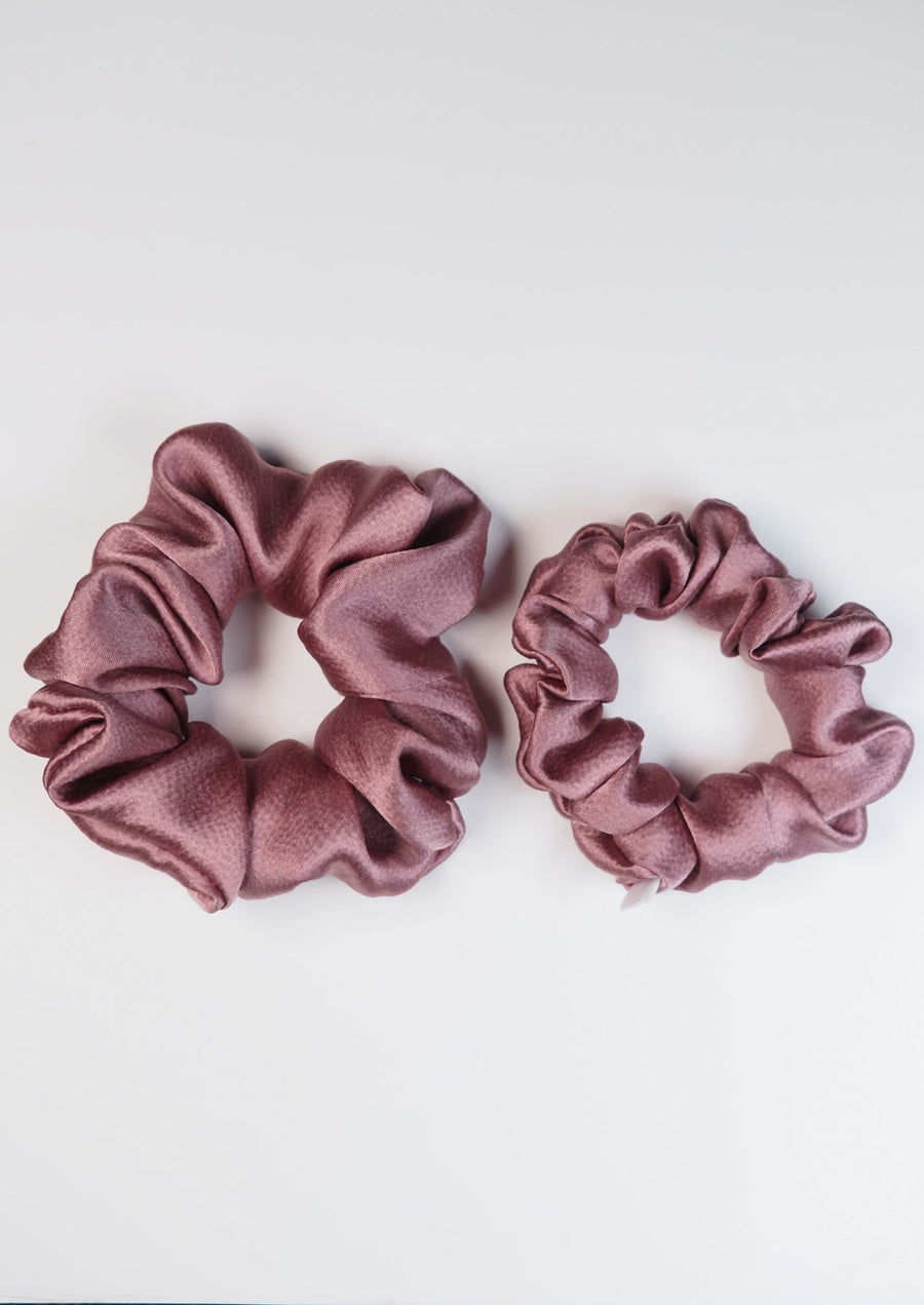 Silk hair band - muted rose color
